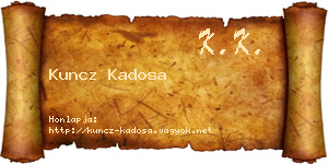 Kuncz Kadosa névjegykártya