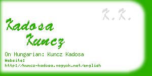 kadosa kuncz business card